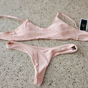 NWT Women's size L SherryDC light pink/ nude bikini